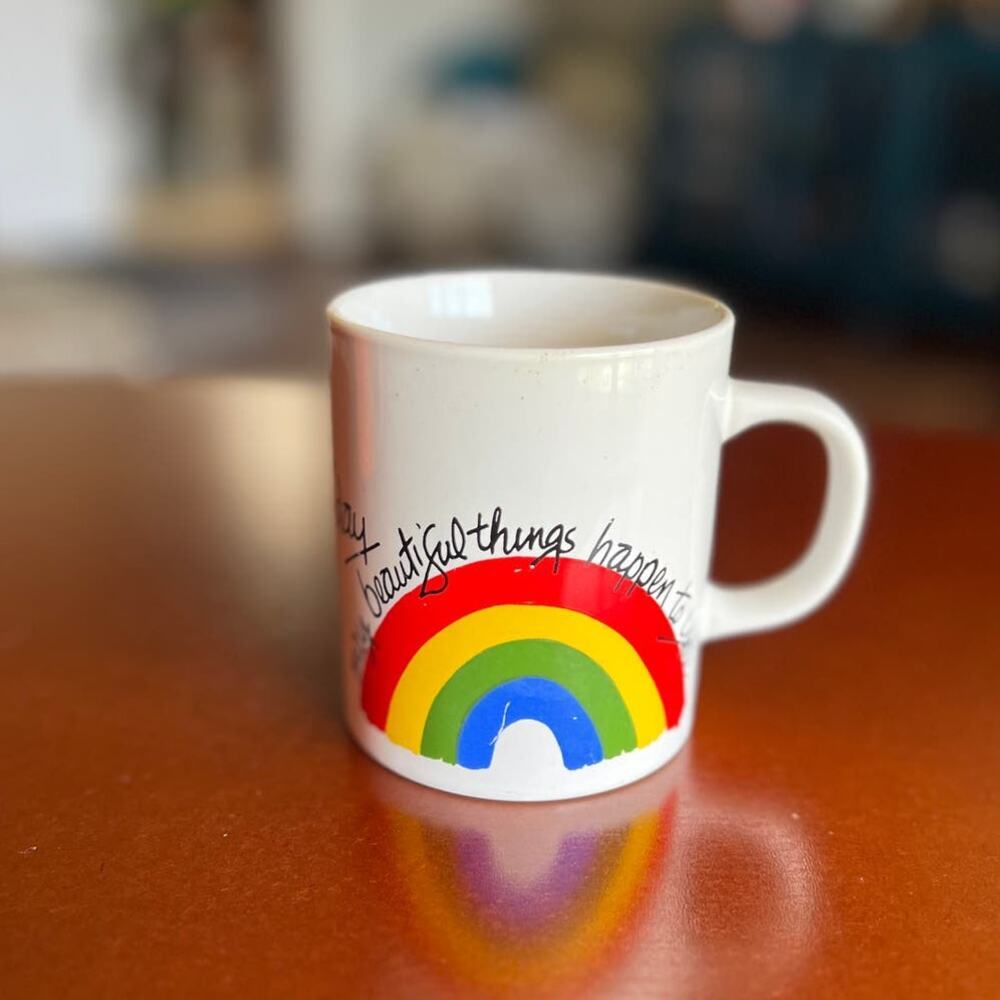 Vintage 1980's "Beautiful Things"‎ Rainbow Mug